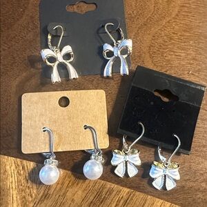 3 Pairs 24k Leverback Post Over Stainless Steel